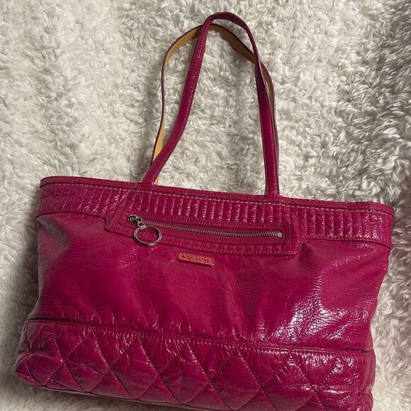 Coach Leather hot pink patent and quilted Medium Tote Bag - Picture 7 of 16